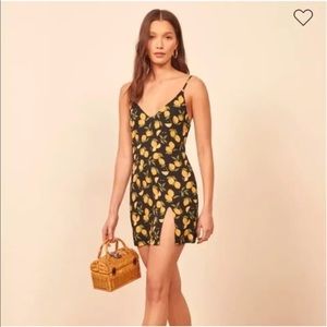 Reformation Lemon Print Sip dress Small